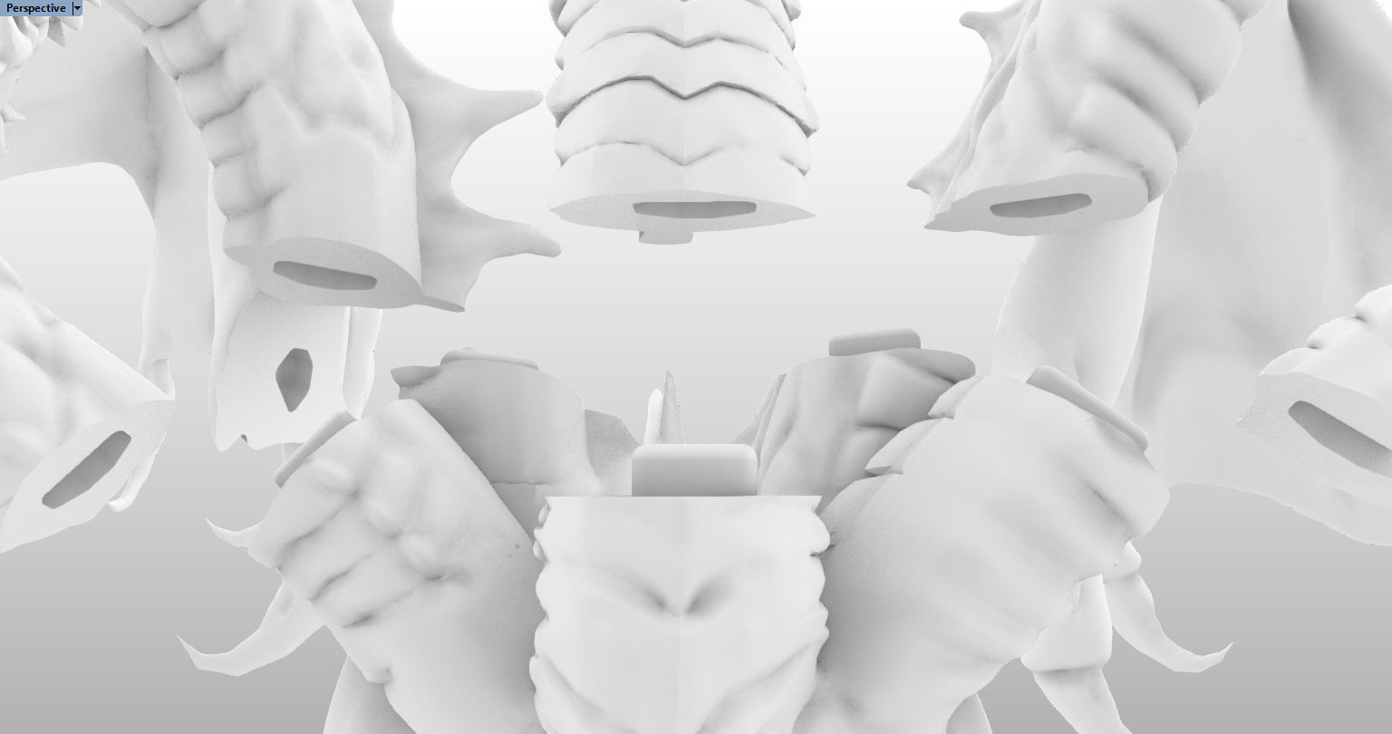 4 Inch Base Five Headed Dragon  3D print model_10