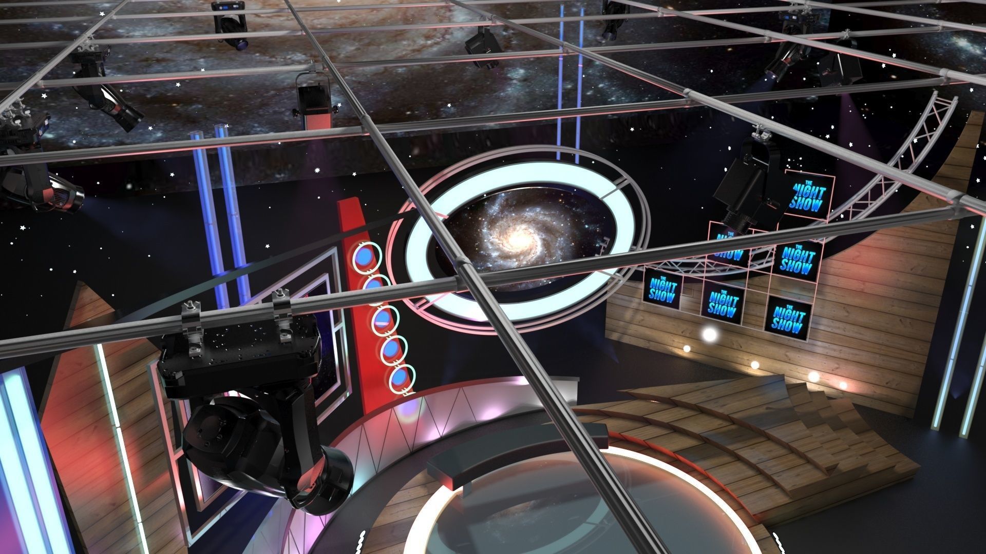 Virtual TV Studio Talkshow 1 3D model_15