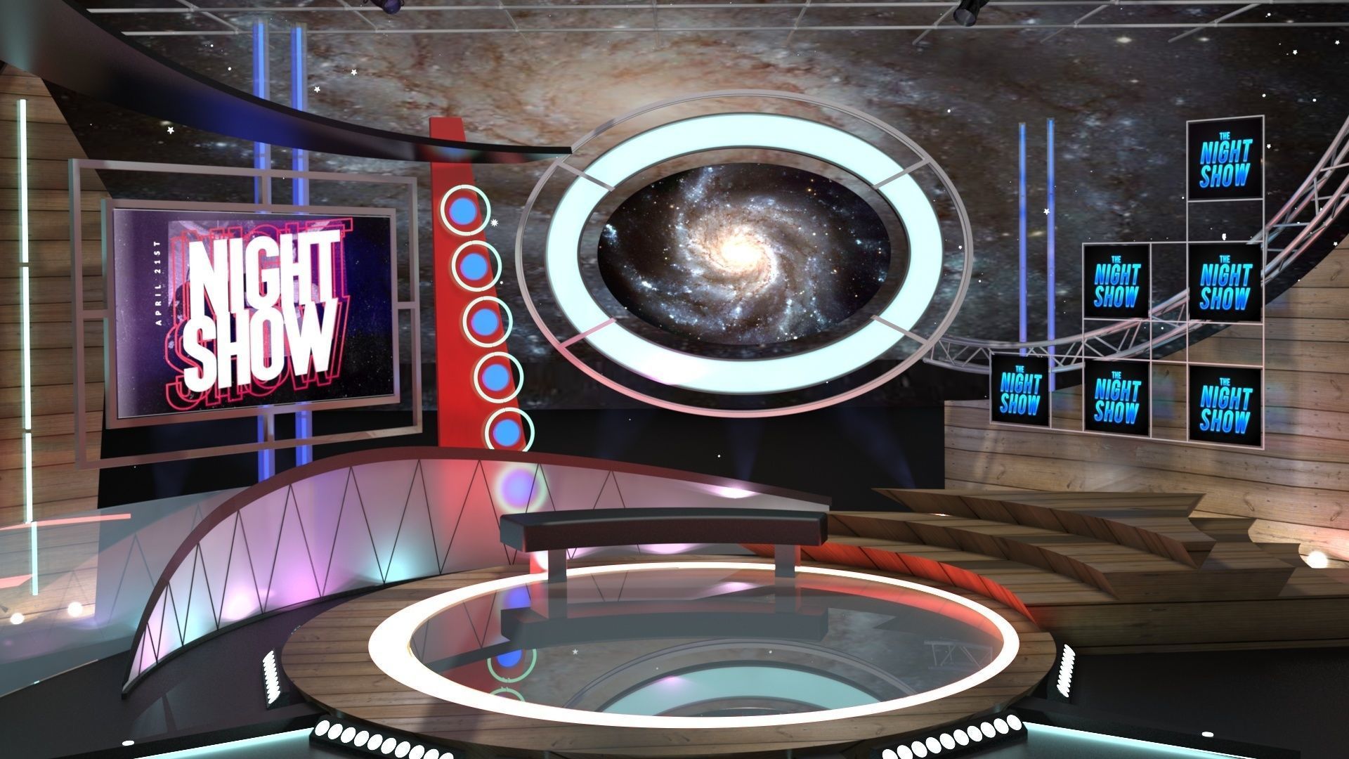 Virtual TV Studio Talkshow 1 3D model_7