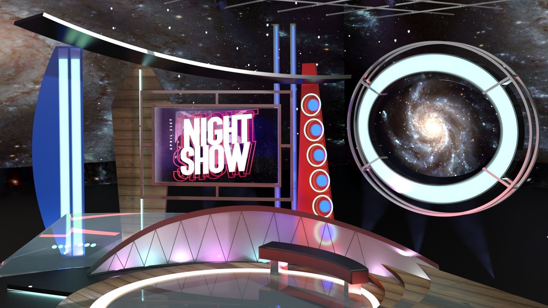 Virtual TV Studio Talkshow 1 3D model_11