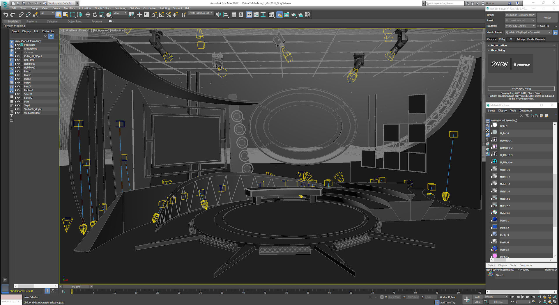 Virtual TV Studio Talkshow 1 3D model_17