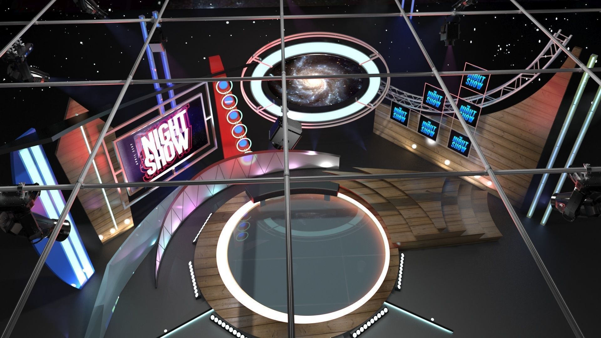 Virtual TV Studio Talkshow 1 3D model_13