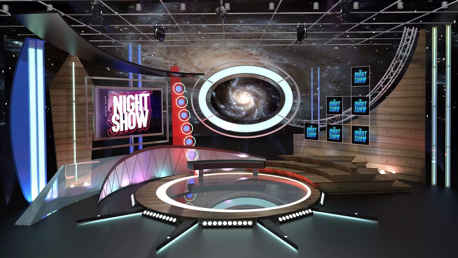 Virtual TV Studio Talkshow 1 3D model_0