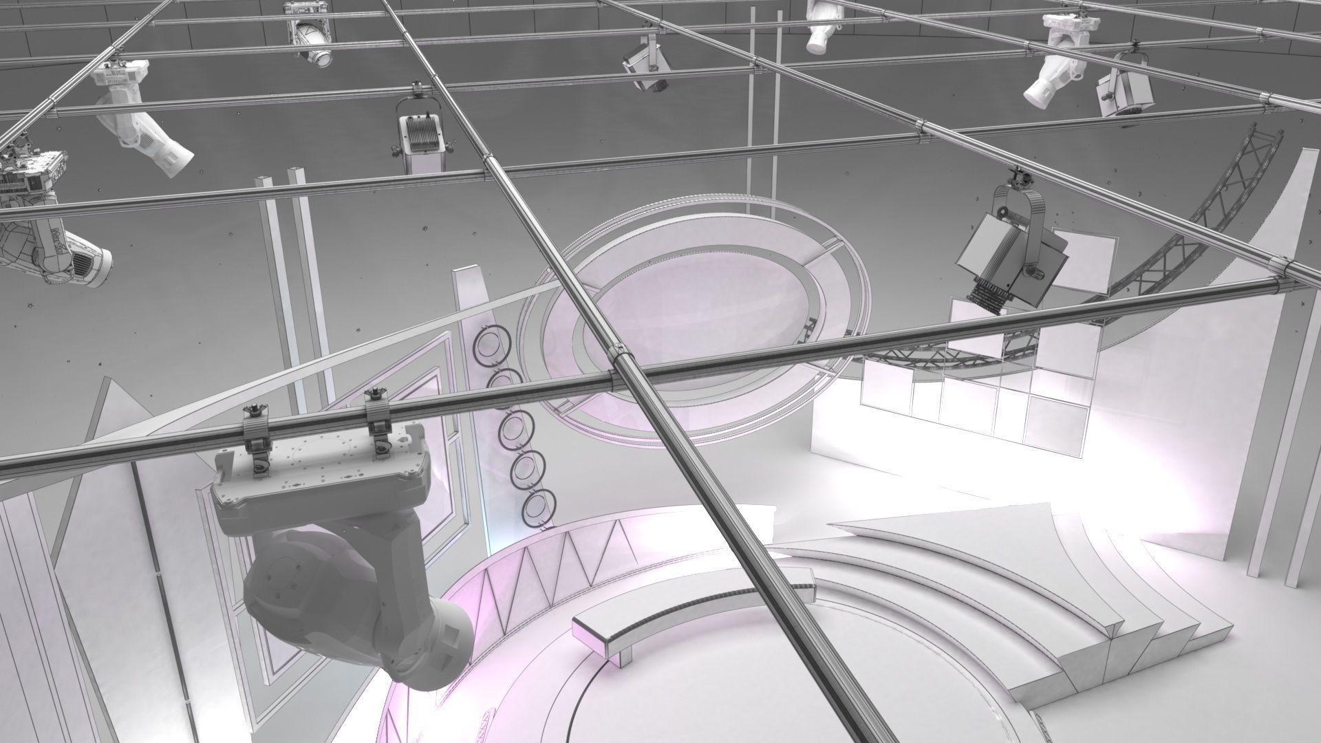 Virtual TV Studio Talkshow 1 3D model_16