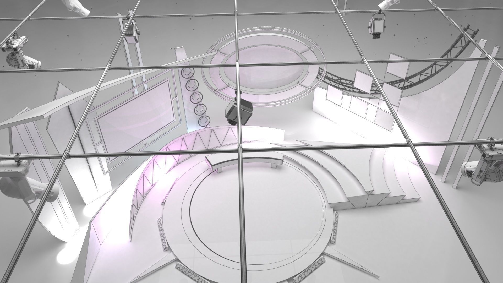 Virtual TV Studio Talkshow 1 3D model_14