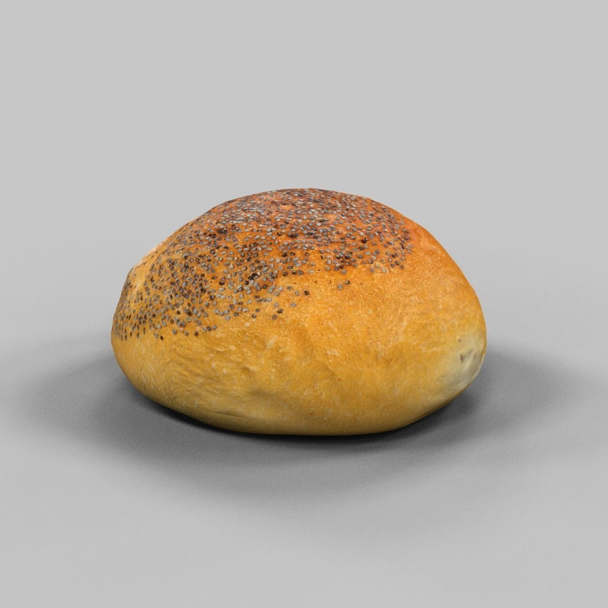 Pistolet Bread Roll 1 Low-poly 3D model_1