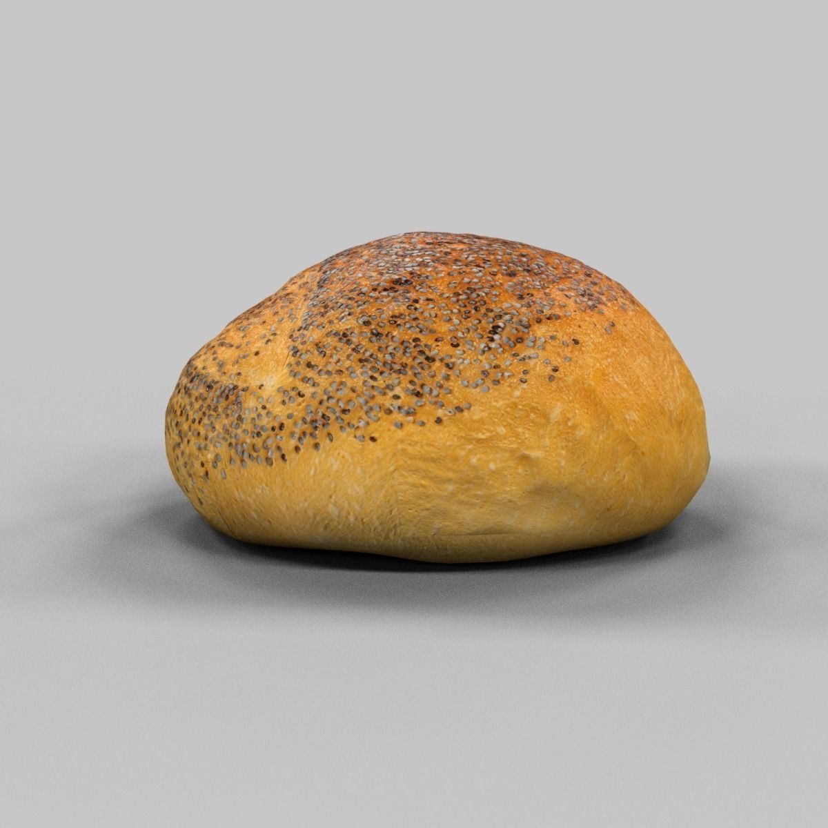 Pistolet Bread Roll 1 Low-poly 3D model_0