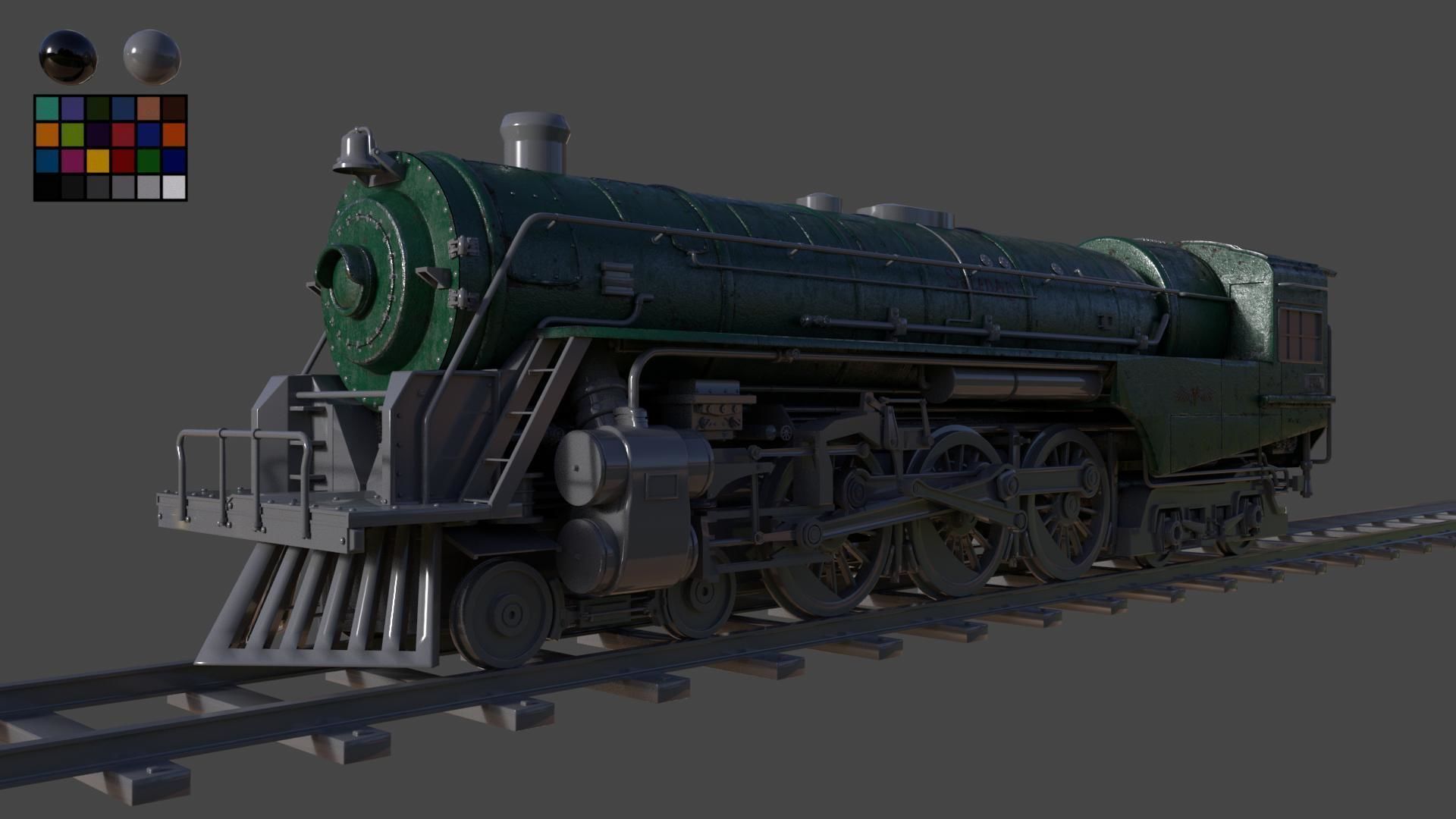 Berkshire steam locomotive 3D model_1