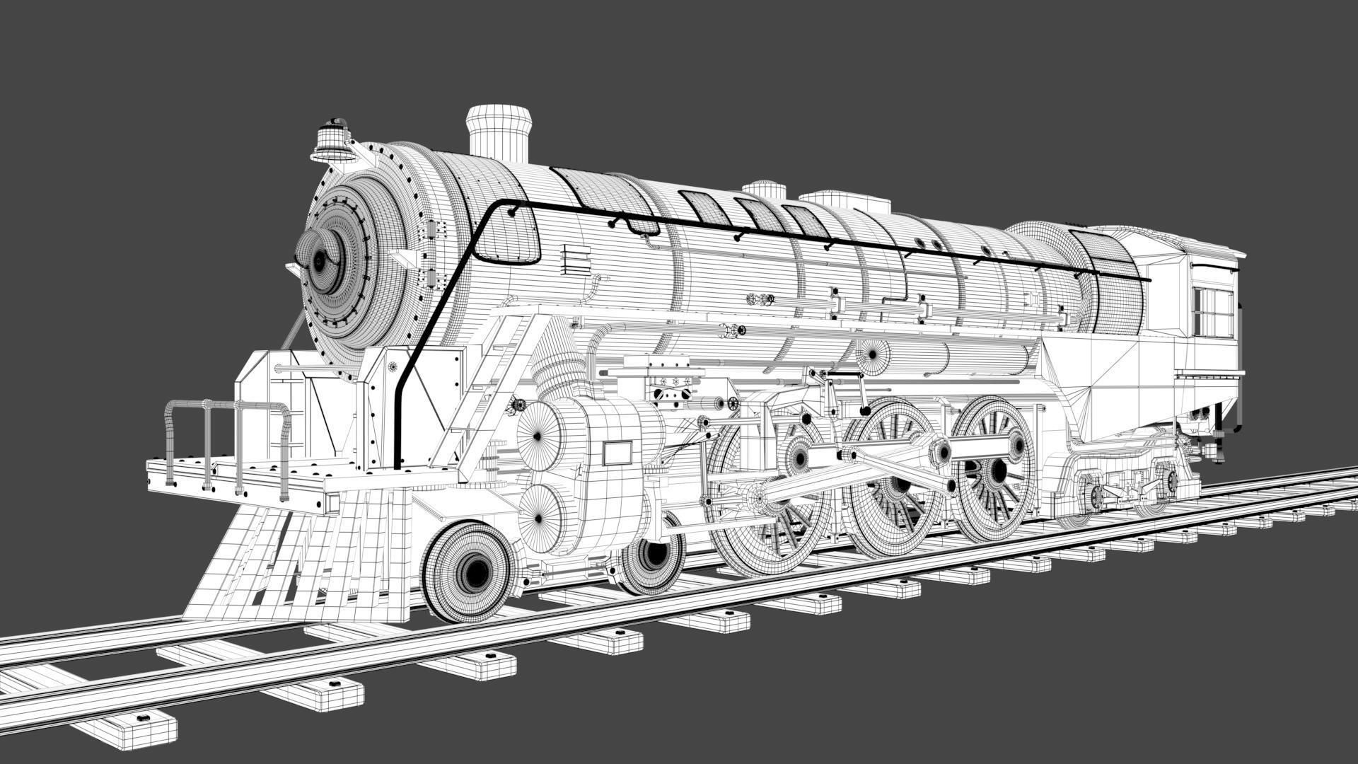 Berkshire steam locomotive 3D model_7