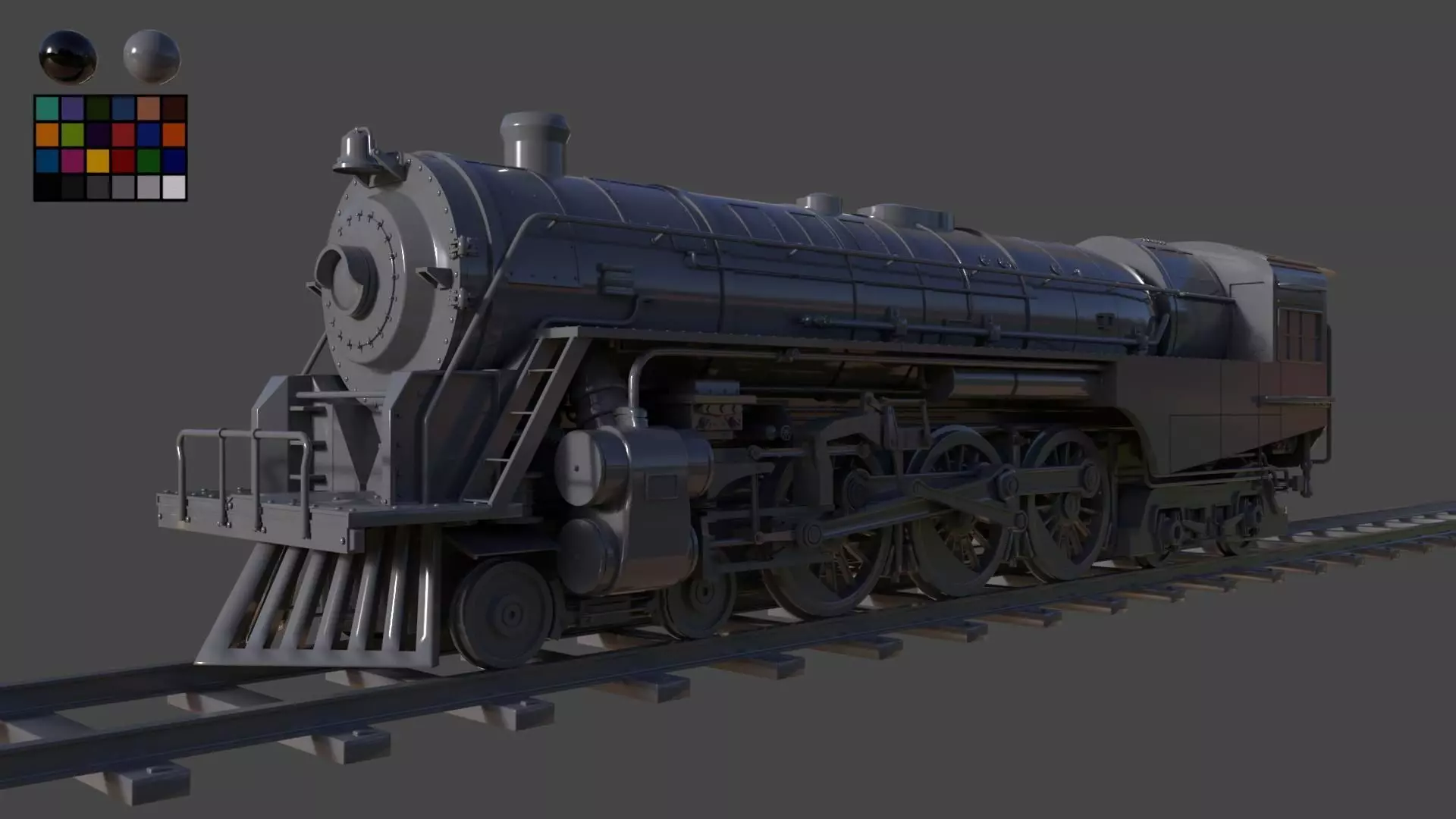 Berkshire steam locomotive 3D model_0