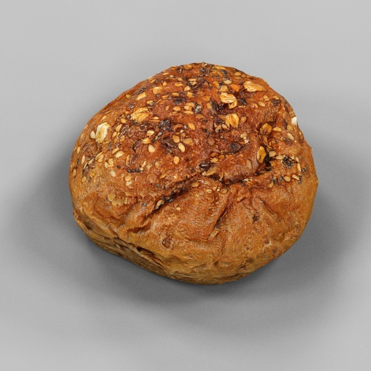 Pistolet Bread Roll 2 Low-poly 3D model_5