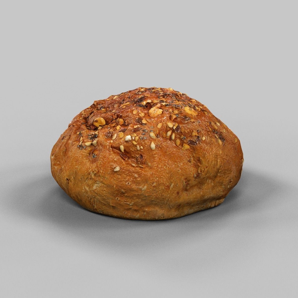Pistolet Bread Roll 2 Low-poly 3D model_0