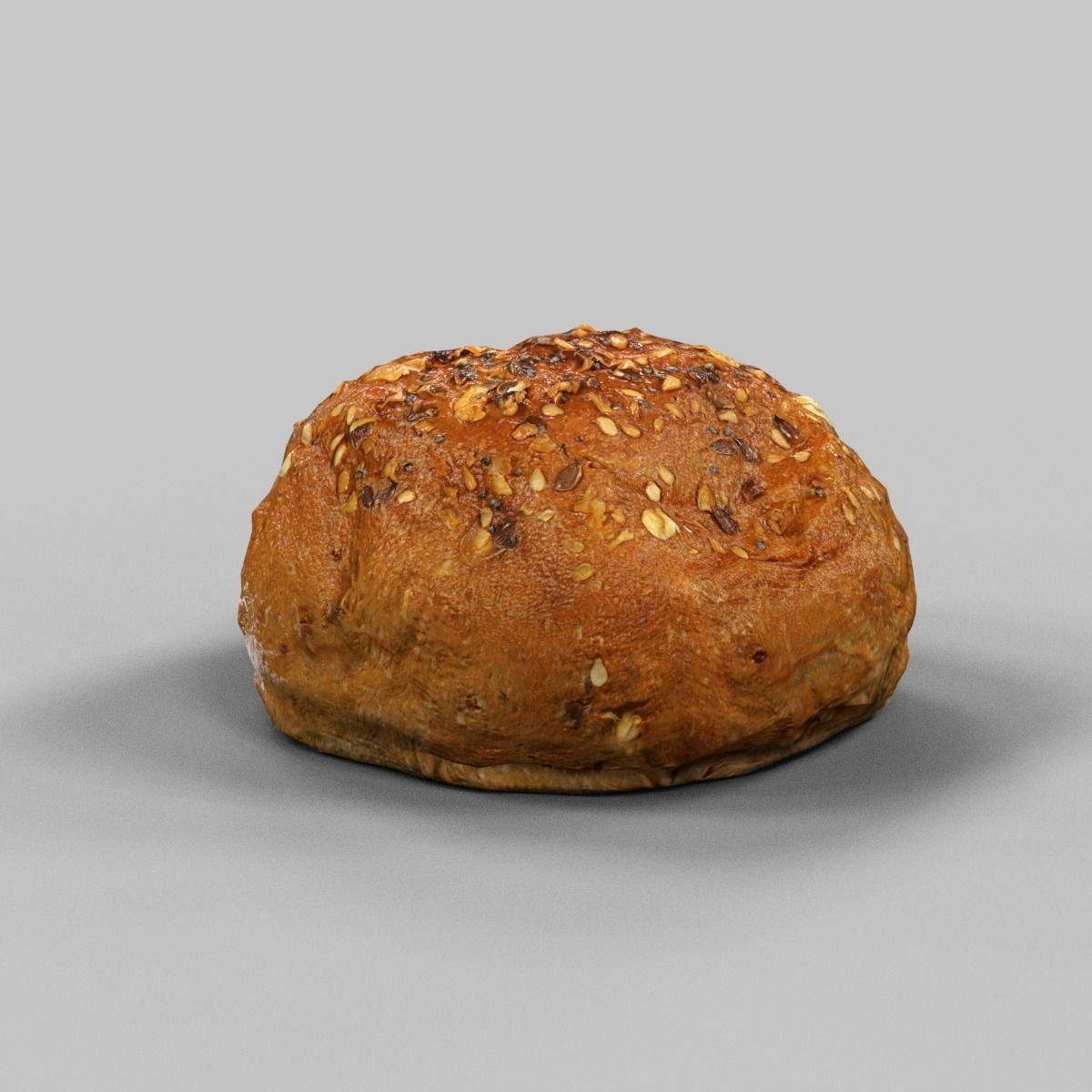 Pistolet Bread Roll 2 Low-poly 3D model_2