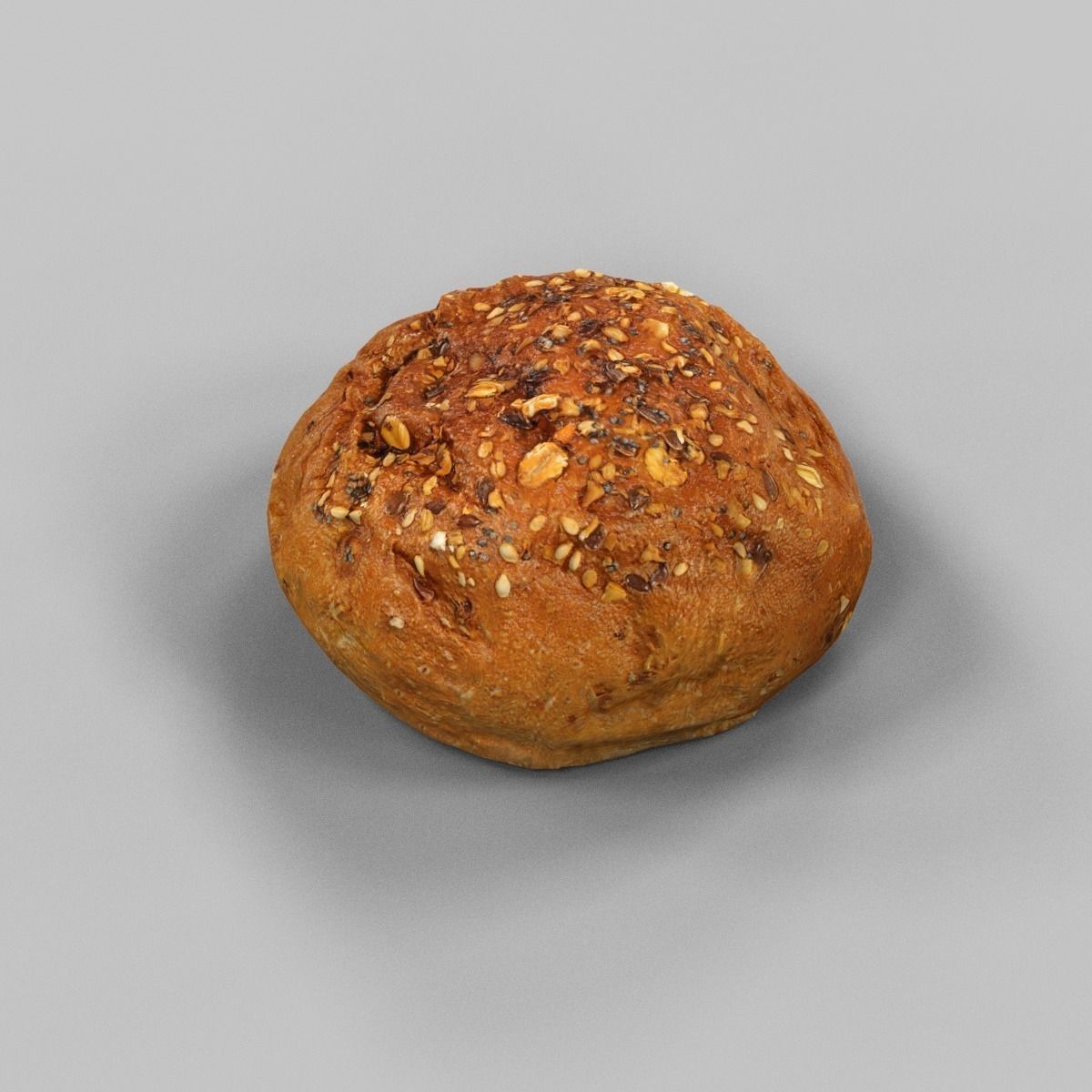 Pistolet Bread Roll 2 Low-poly 3D model_3