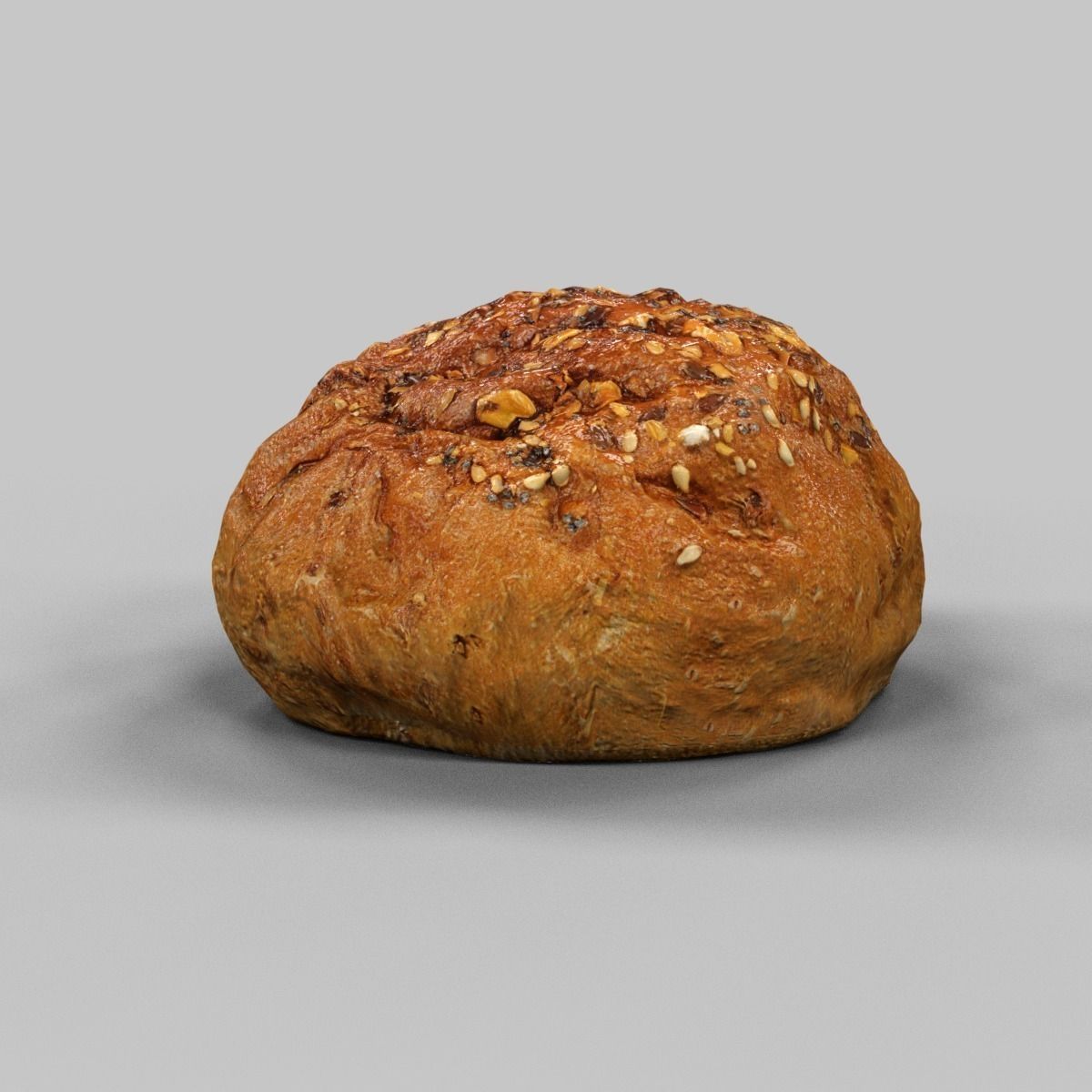 Pistolet Bread Roll 2 Low-poly 3D model_4
