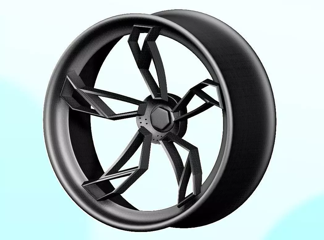 Exclusive sports car wheel Low-poly 3D model