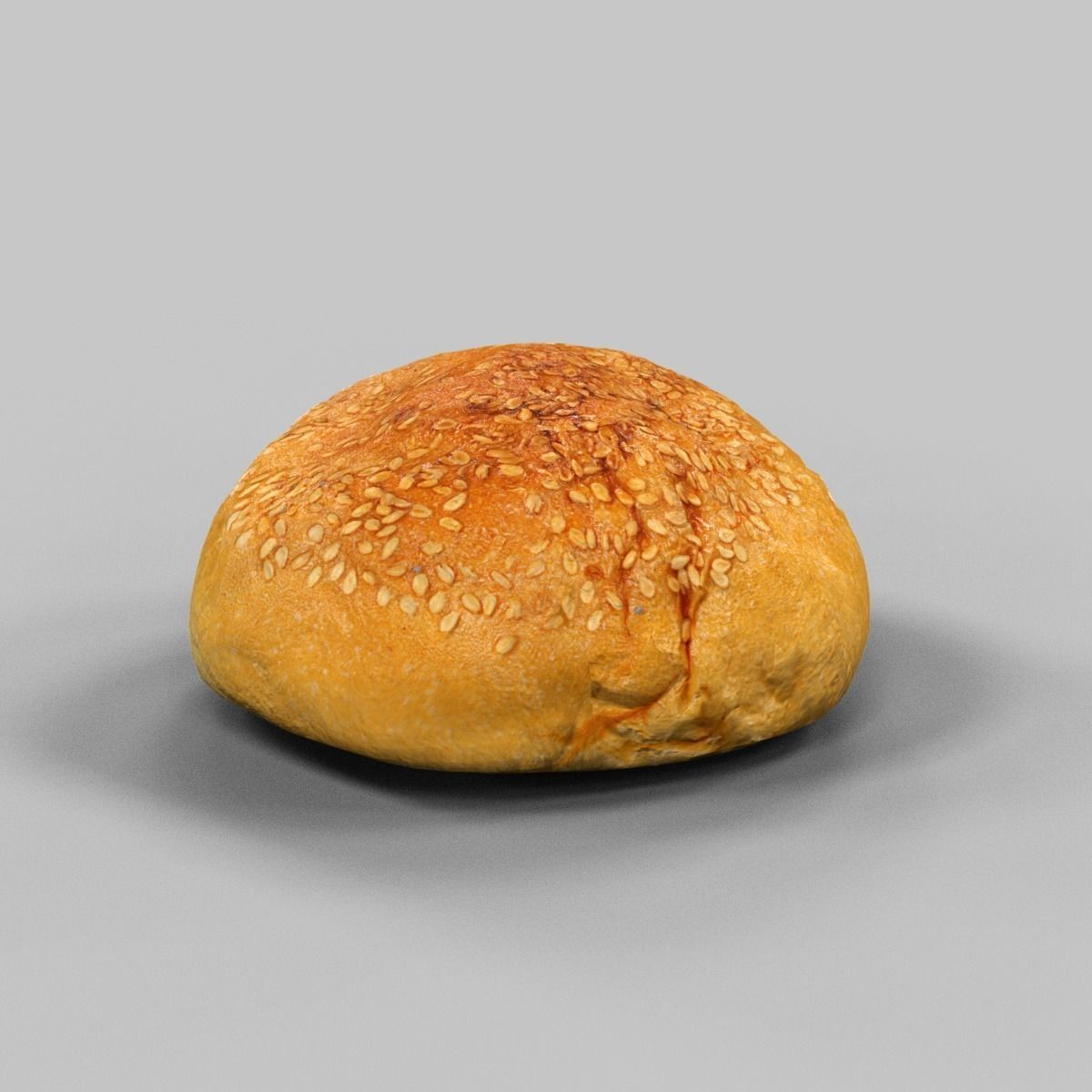 Pistolet Bread Roll 3 Low-poly 3D model_1