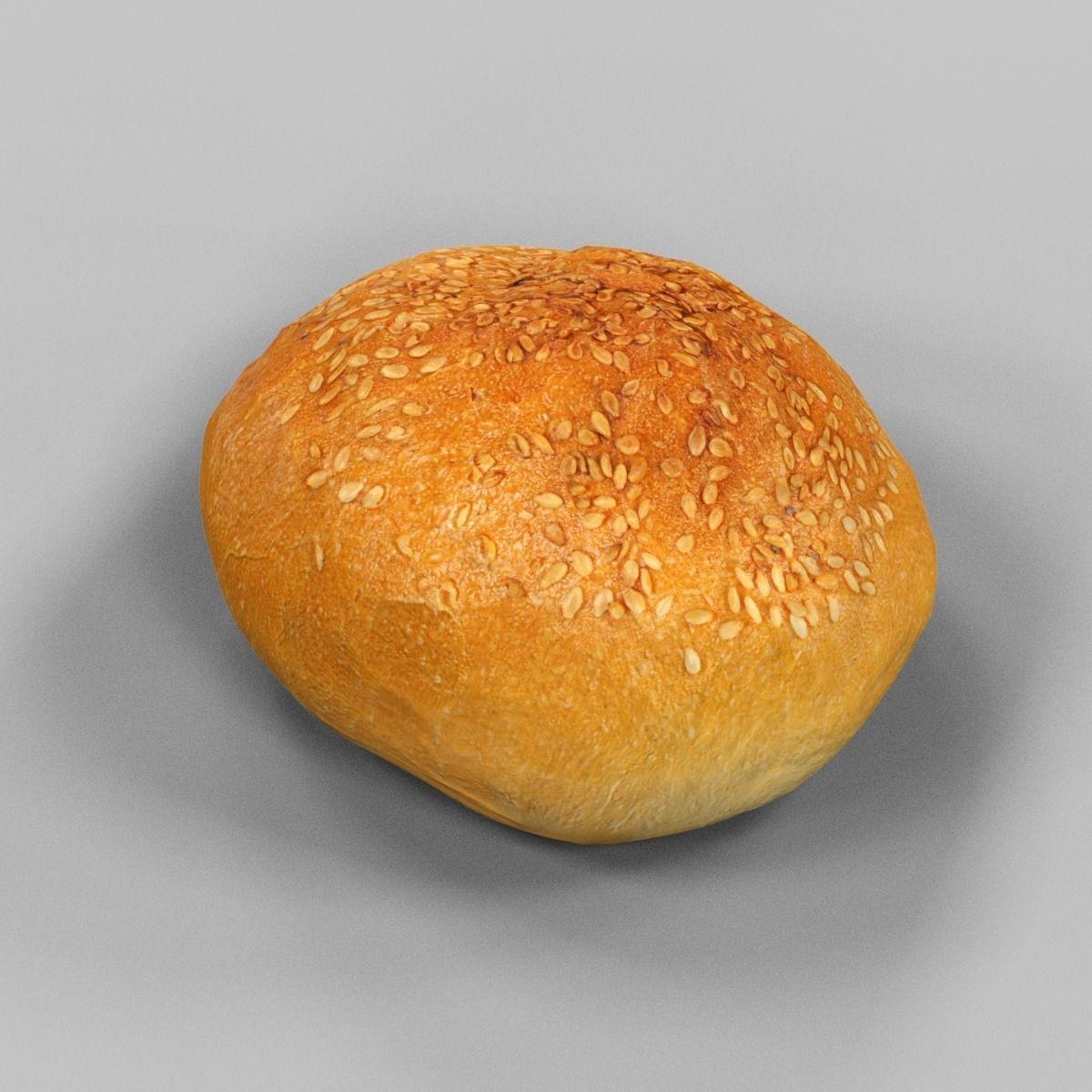 Pistolet Bread Roll 3 Low-poly 3D model_4