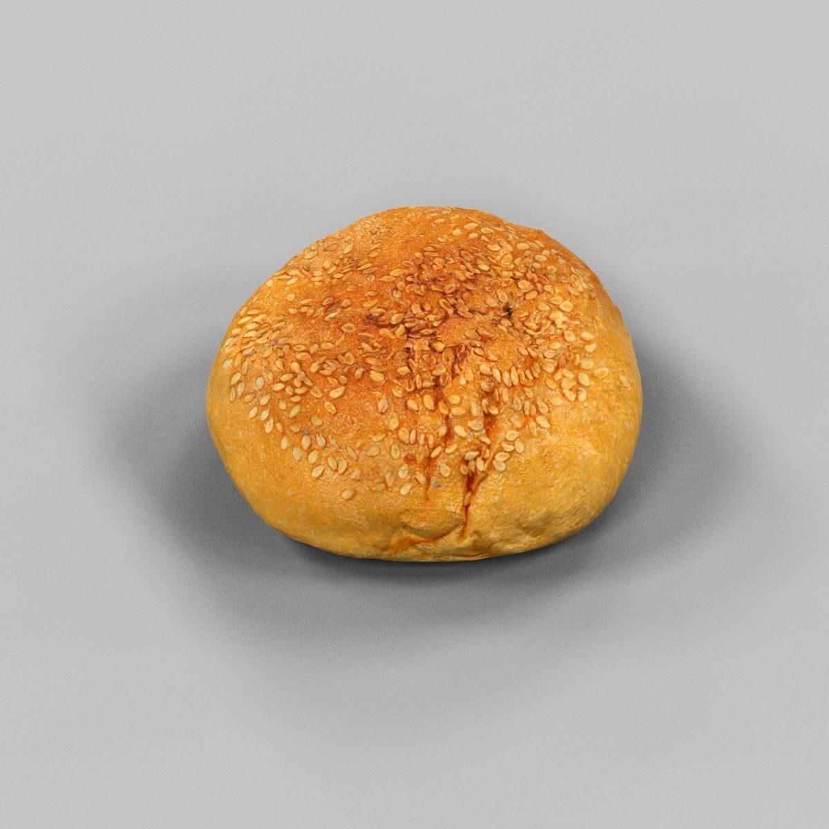 Pistolet Bread Roll 3 Low-poly 3D model_3