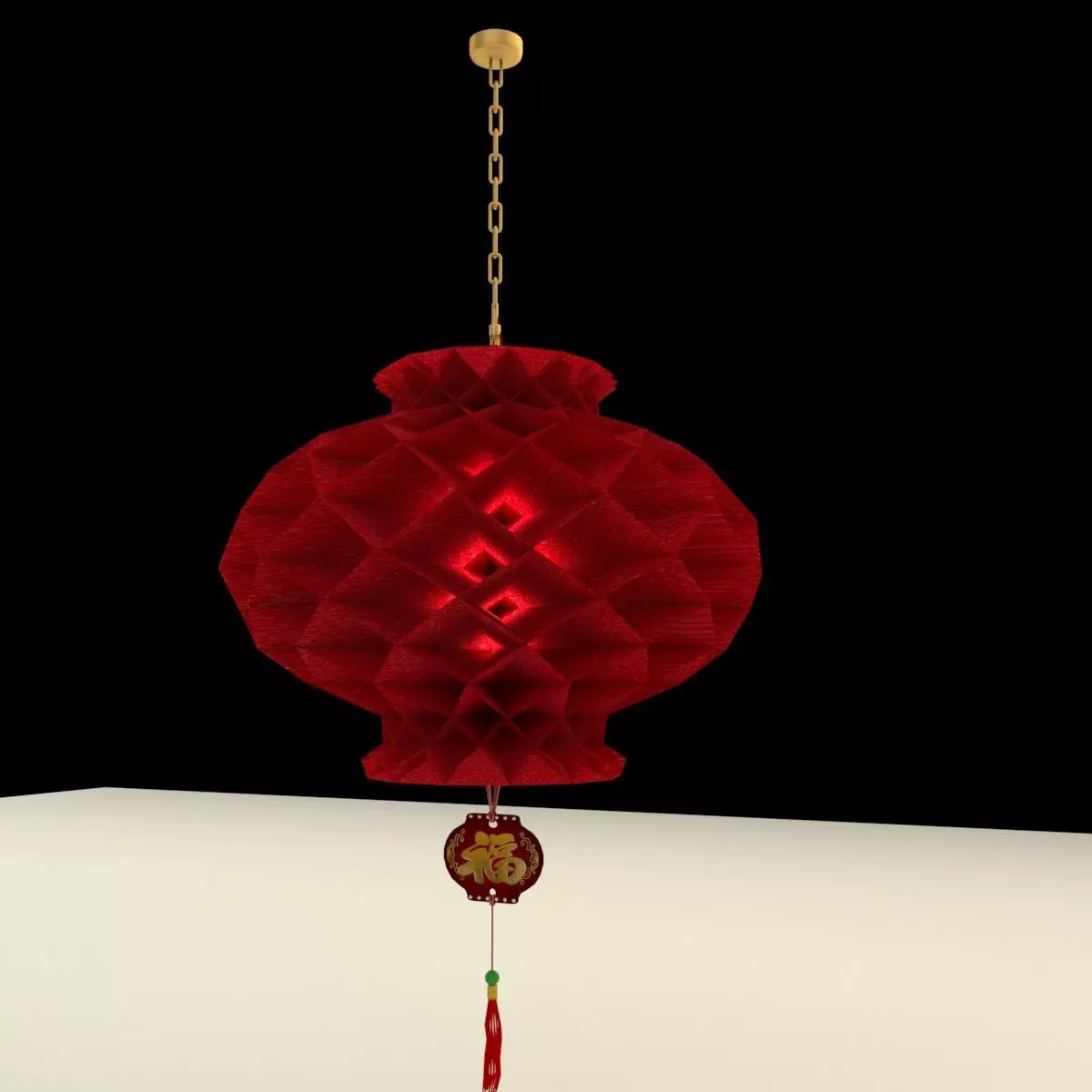 Chinese Honeycomb Lantern 3D model_0