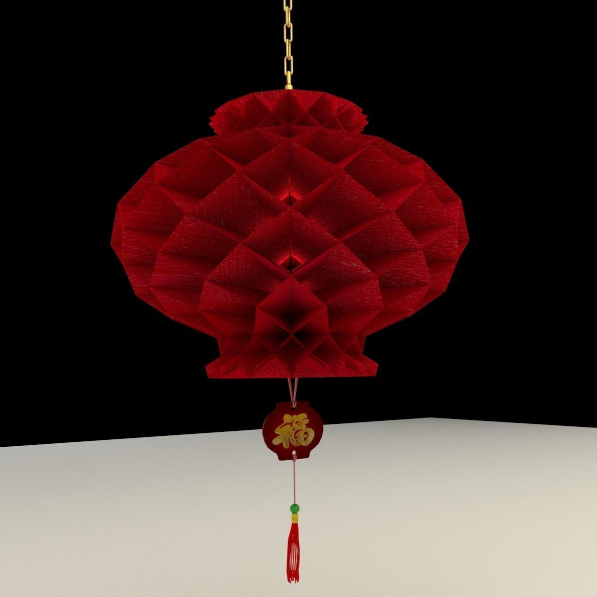 Chinese Honeycomb Lantern 3D model_1