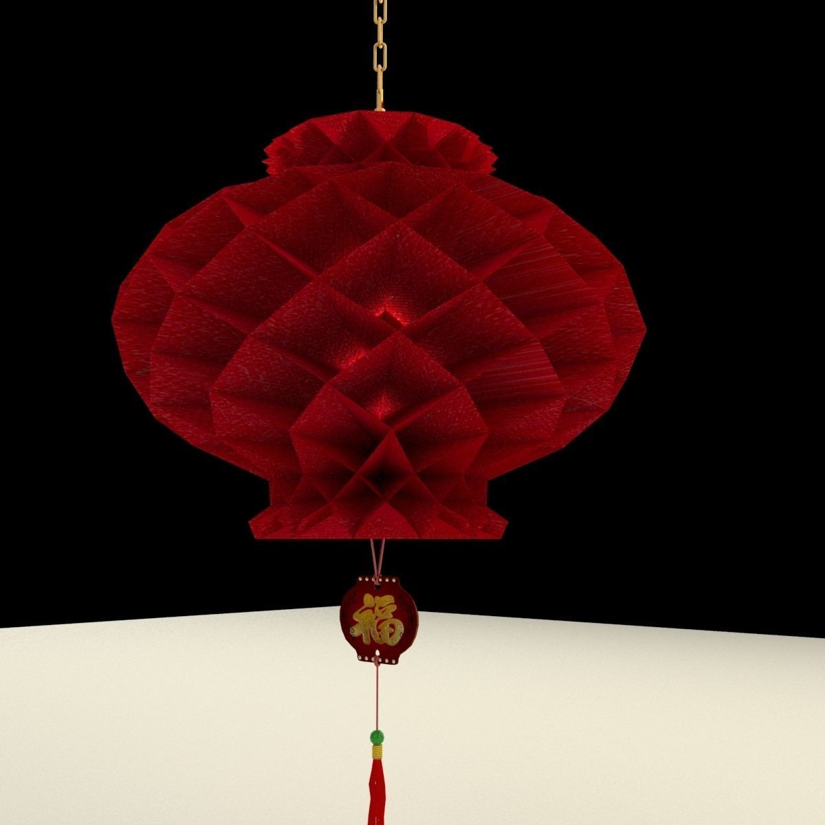 Chinese Honeycomb Lantern 3D model_3