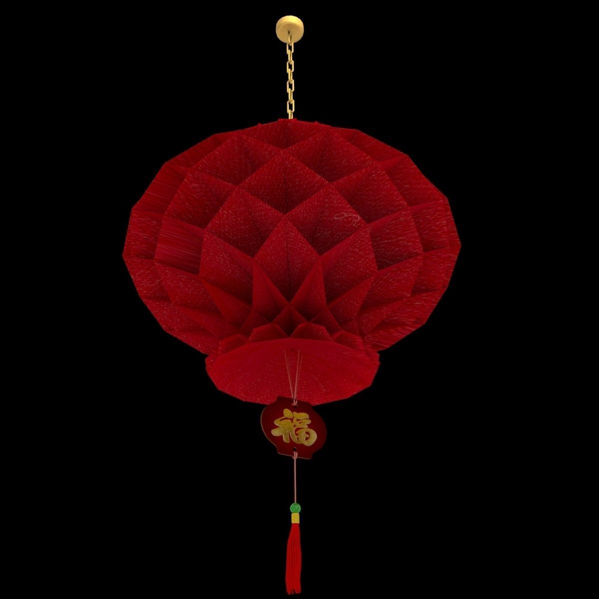 Chinese Honeycomb Lantern 3D model_2