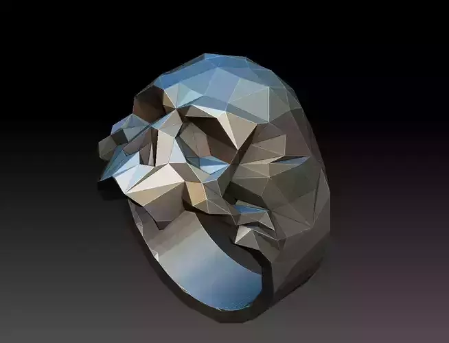 skull ring low poly