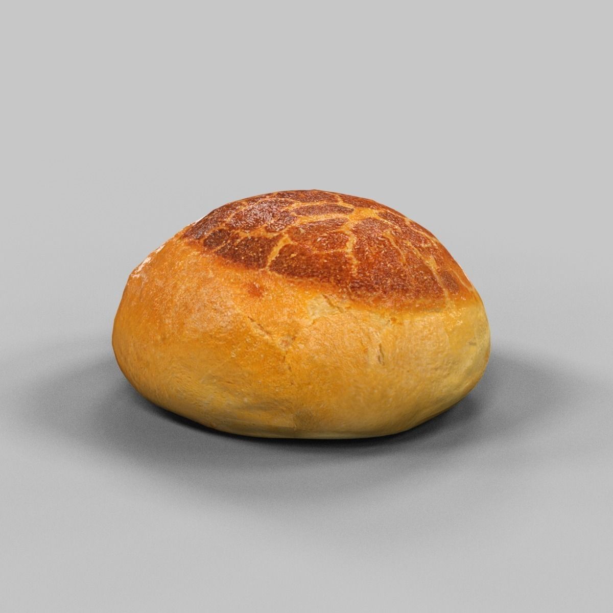Pistolet Bread Roll 4 Low-poly 3D model_0