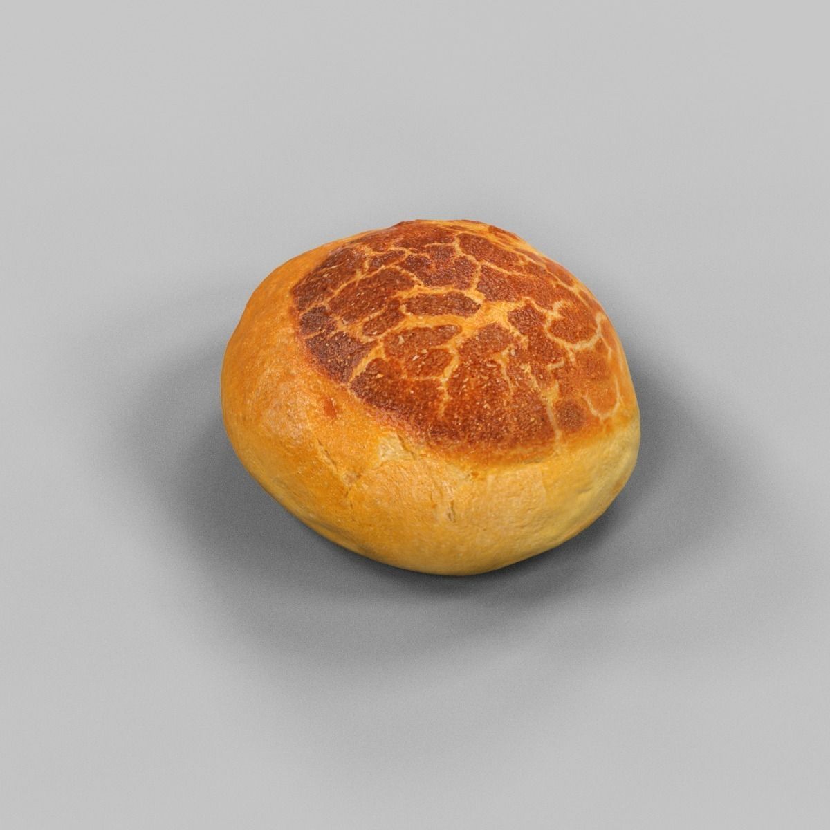 Pistolet Bread Roll 4 Low-poly 3D model_4