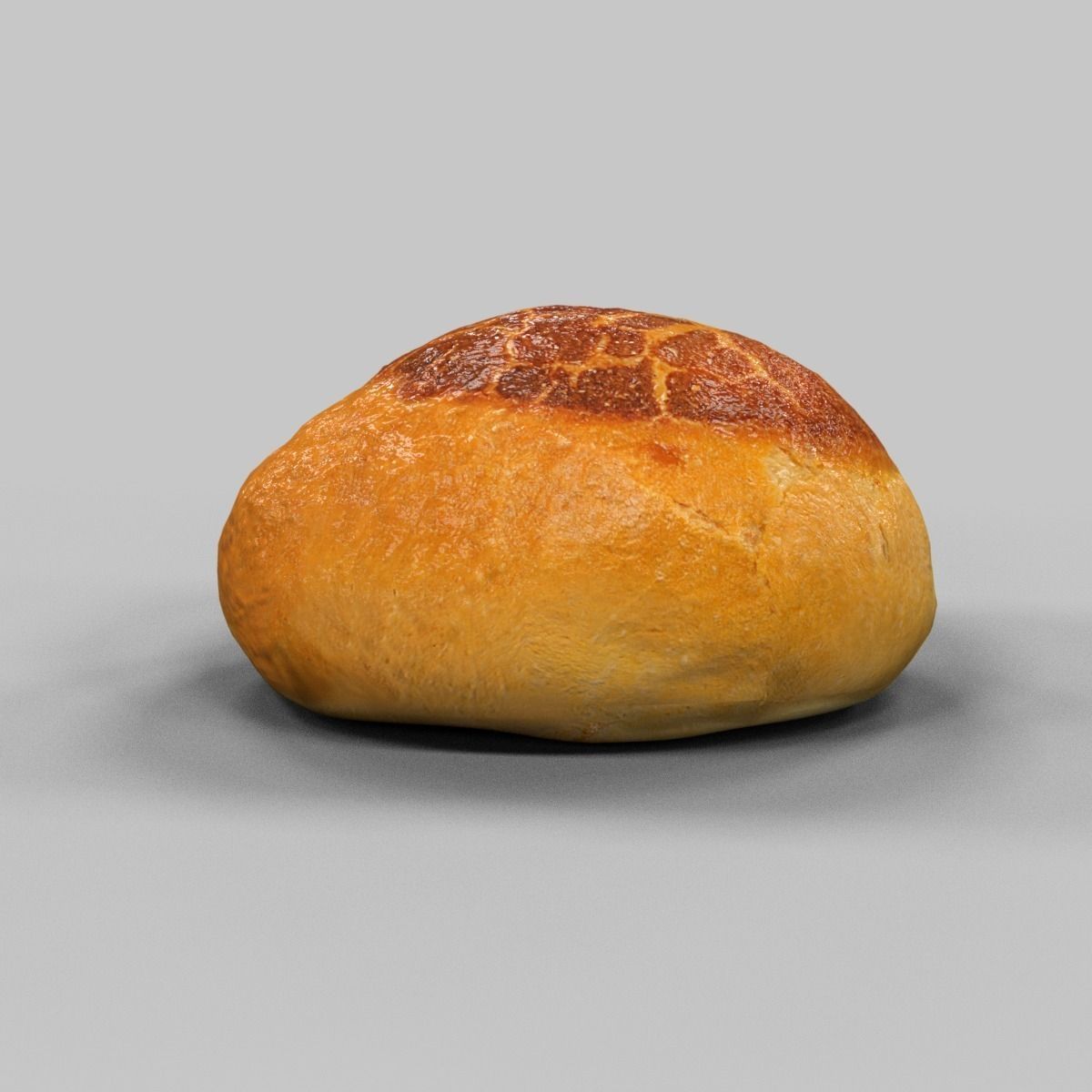 Pistolet Bread Roll 4 Low-poly 3D model_2