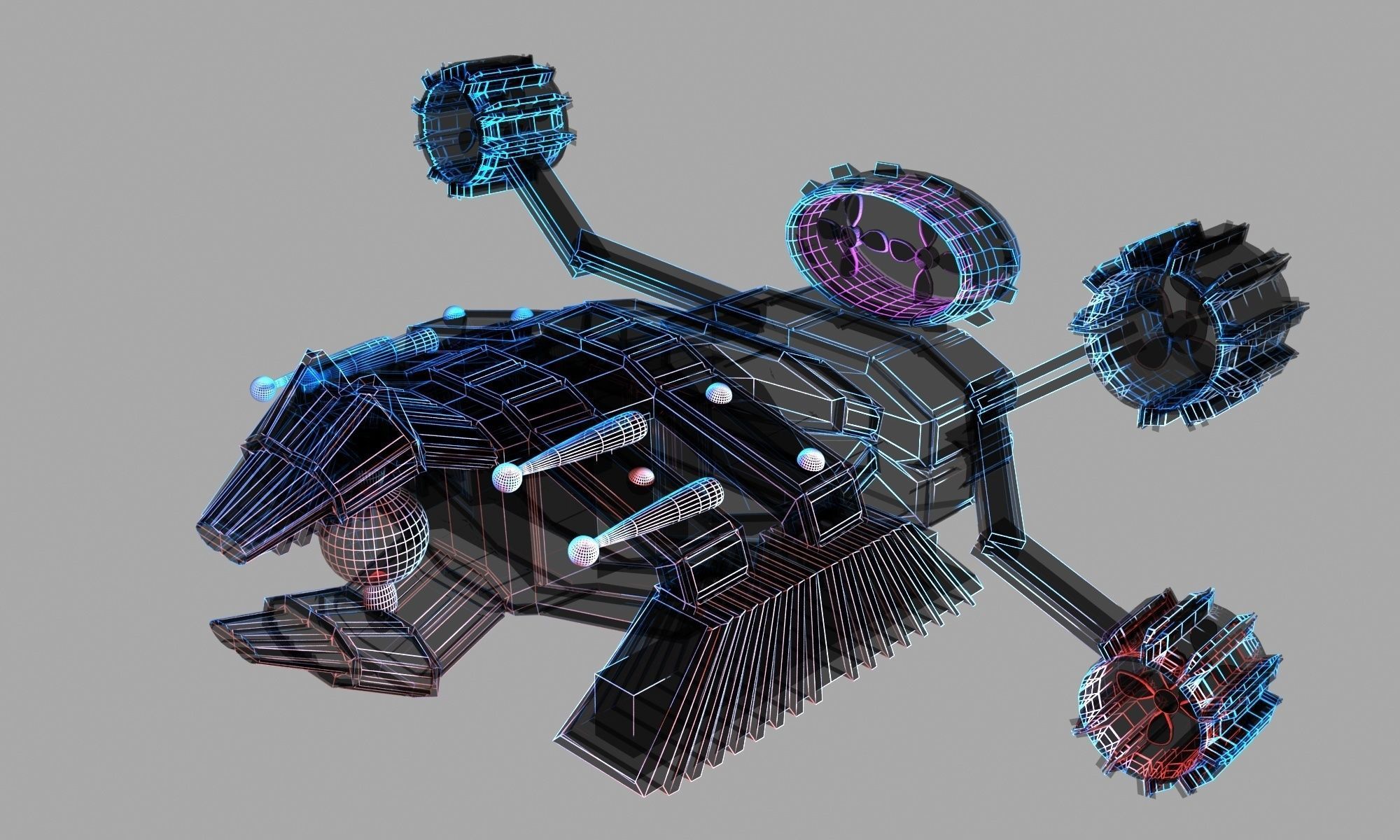 Sci-Fi SpaceShip Low-poly 3D model_2