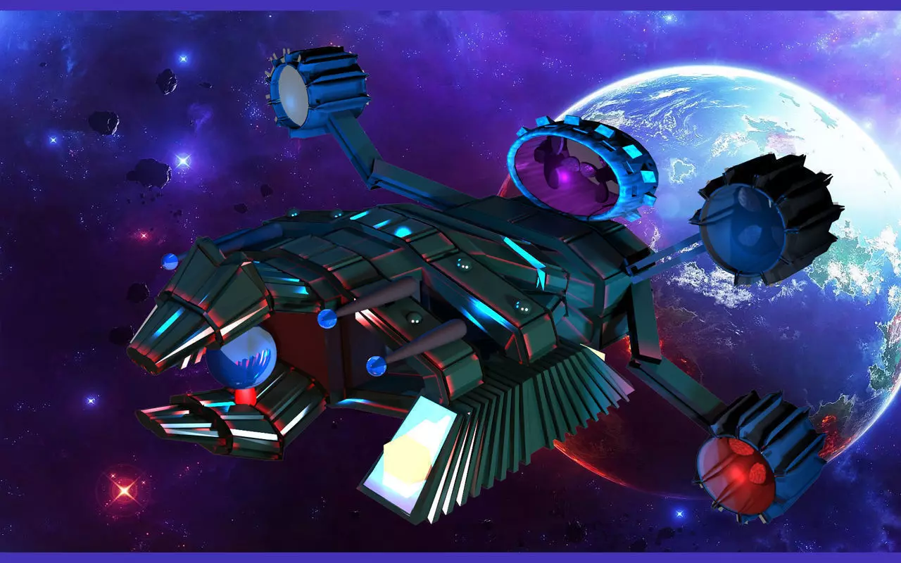 Sci-Fi SpaceShip Low-poly 3D model_0