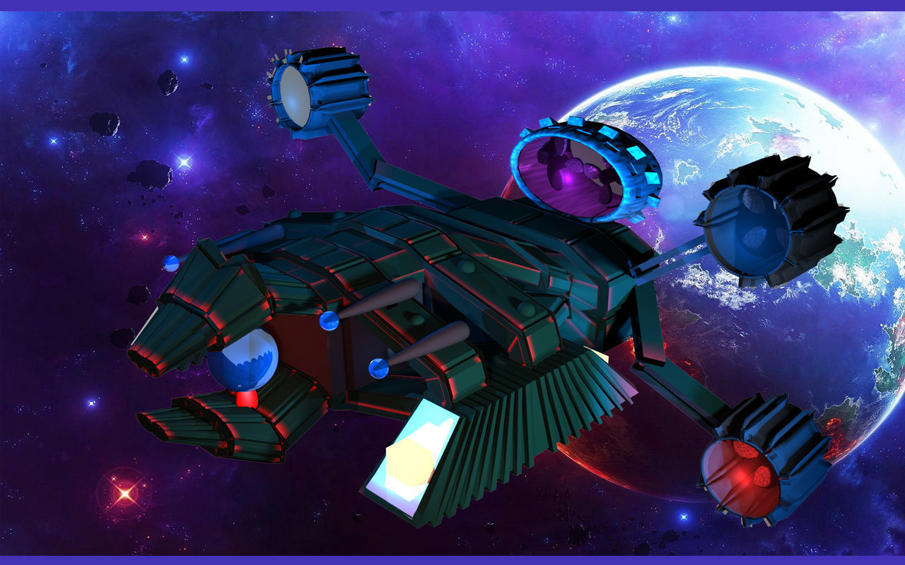 Sci-Fi SpaceShip Low-poly 3D model_1