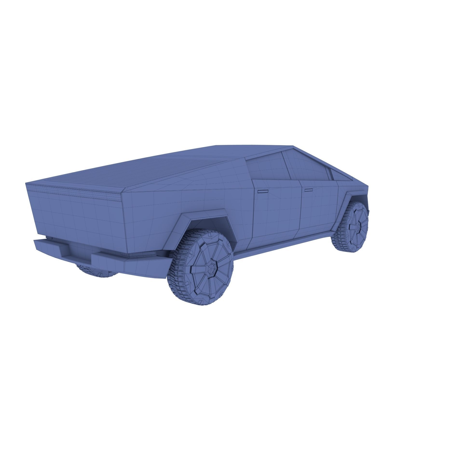 Tesla Cybertruck with chassis White 3D model_37
