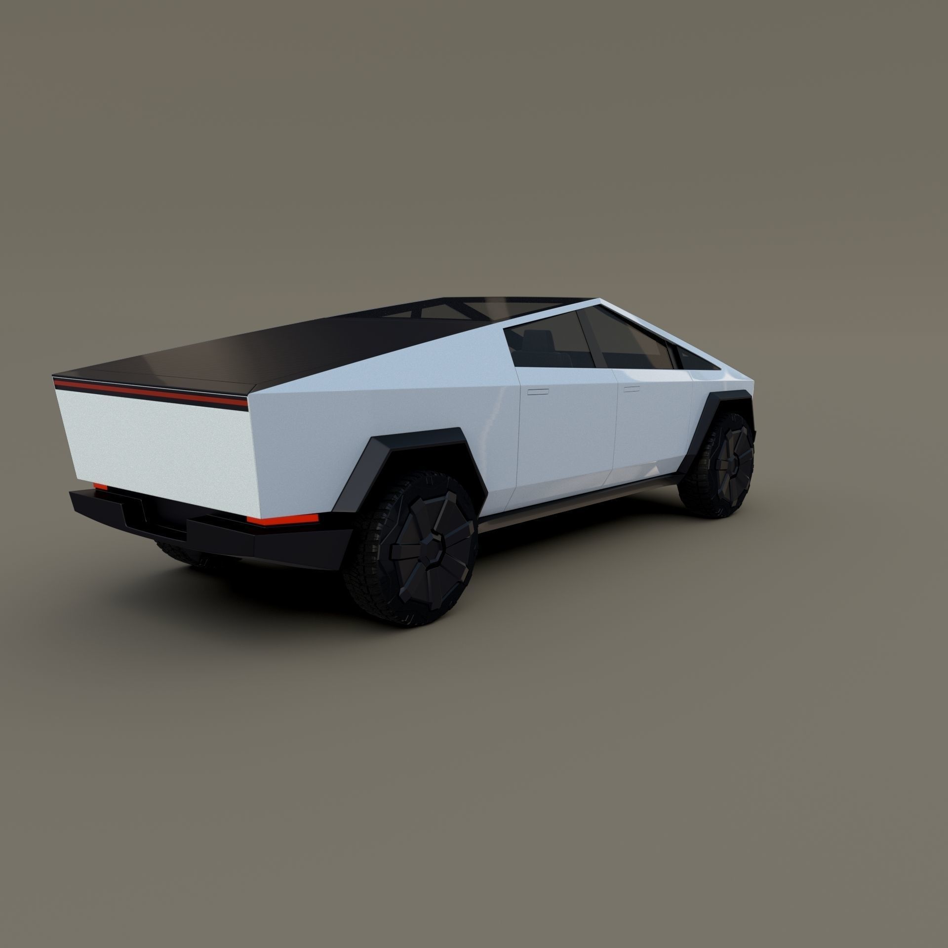 Tesla Cybertruck with chassis White 3D model_31
