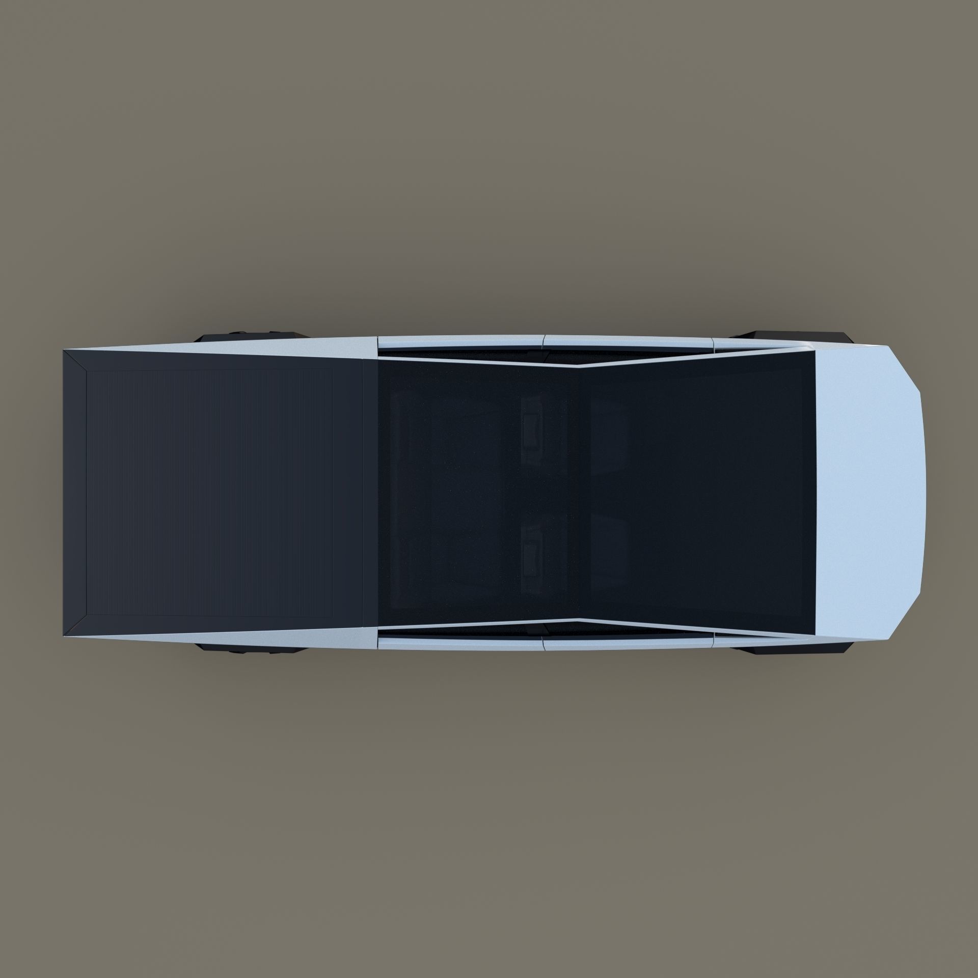 Tesla Cybertruck with chassis White 3D model_35