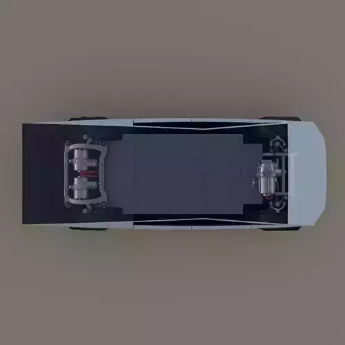 Tesla Cybertruck with chassis White