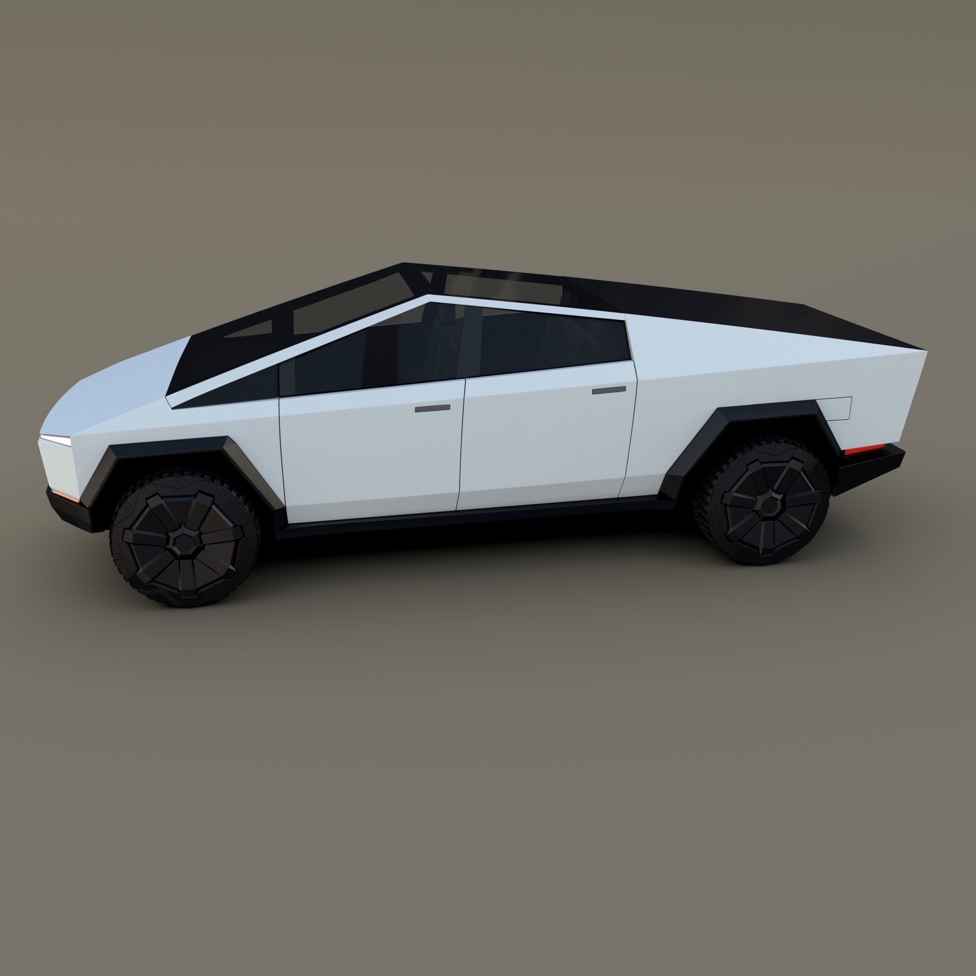 Tesla Cybertruck with chassis White 3D model_32