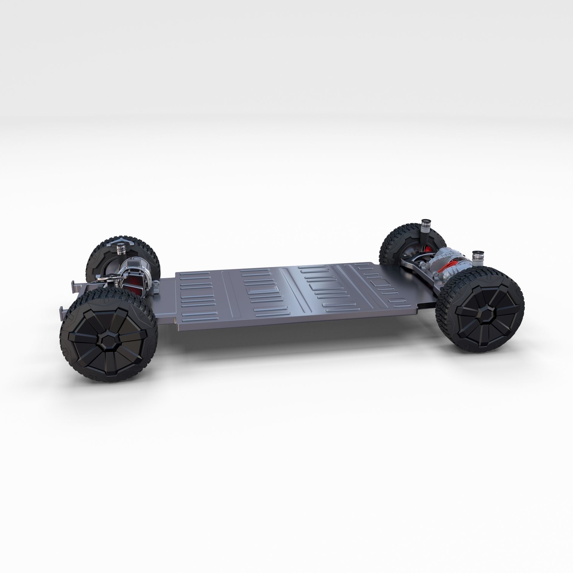 Tesla Cybertruck with chassis White 3D model_23
