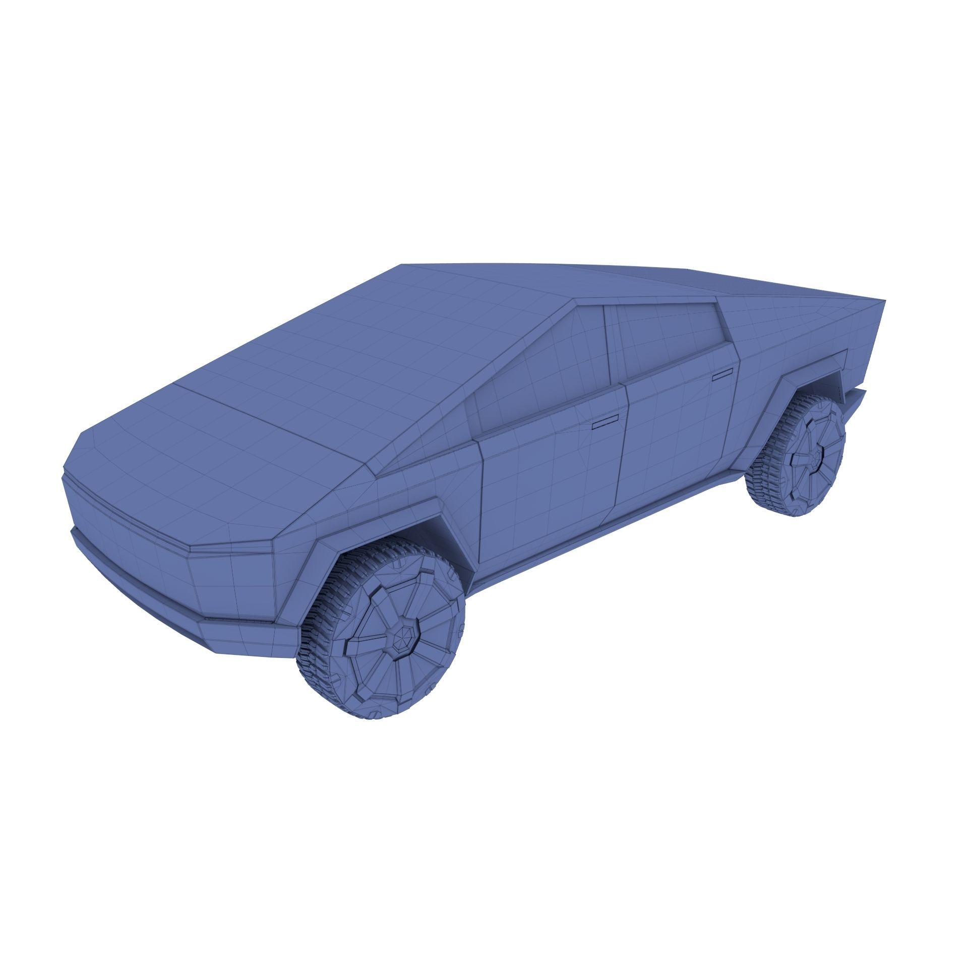 Tesla Cybertruck with chassis White 3D model_40