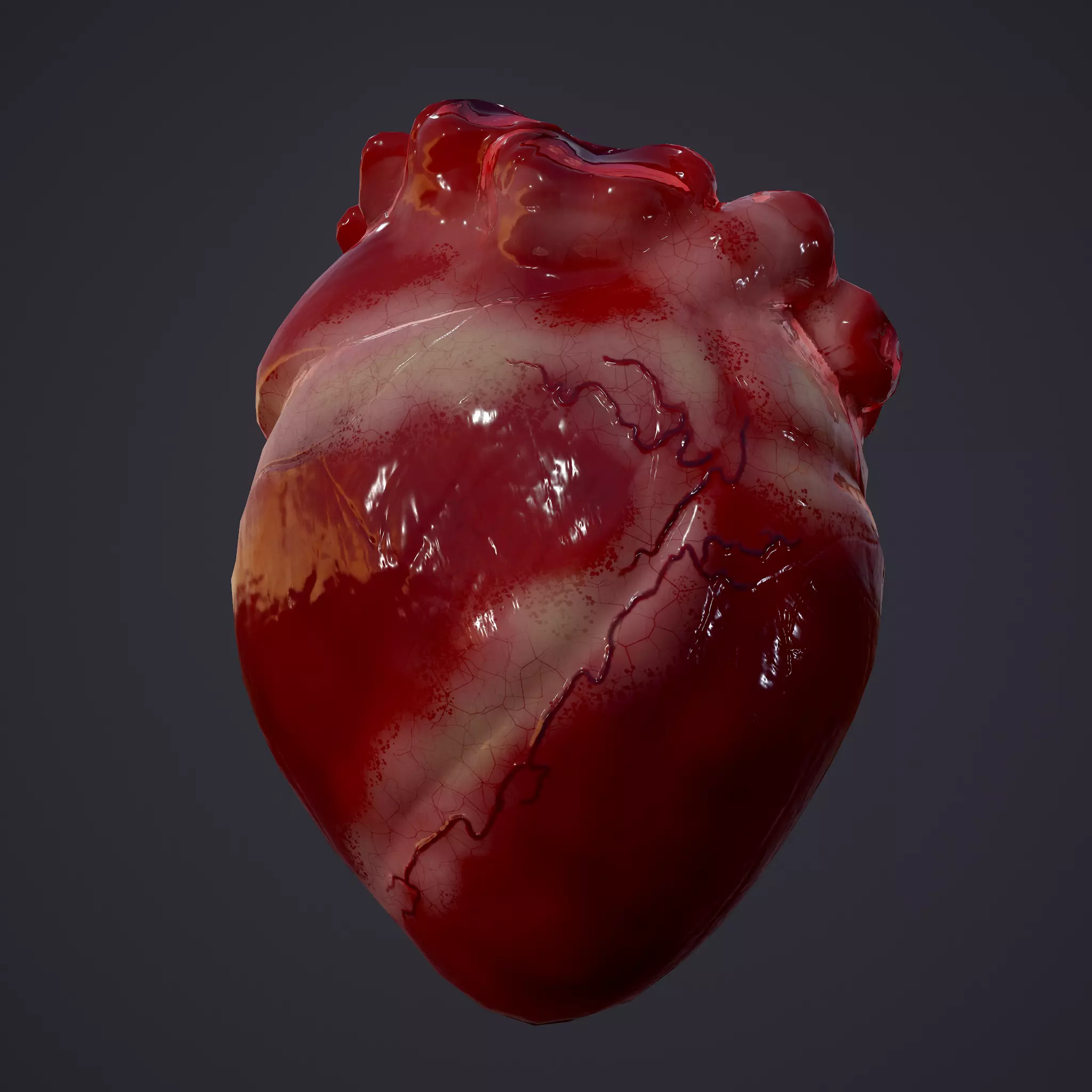 Human Heart Low-poly 3D model_0