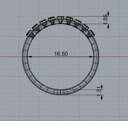 fashion thin rings with diamonds set of 10 pcs printable 3D print model_2