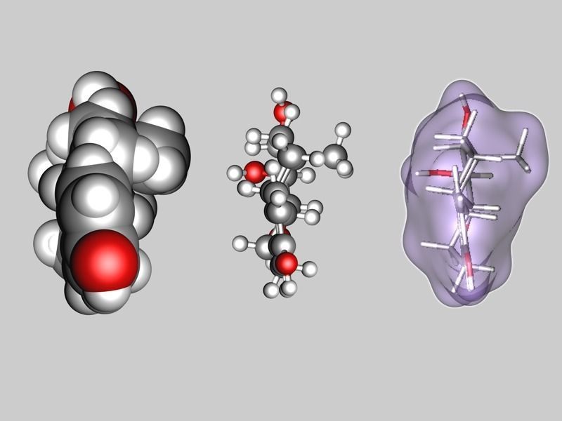 Estetrol molecule 3D model_6