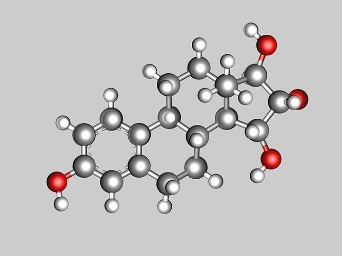 Estetrol molecule 3D model