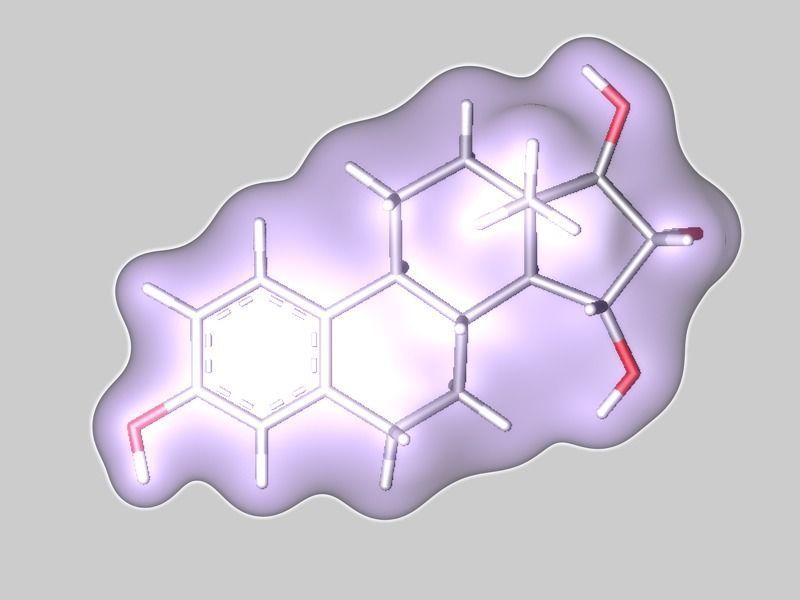 Estetrol molecule 3D model_2