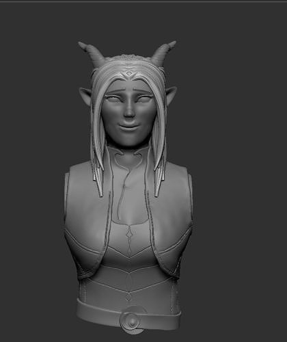 RaylaBust bust of female elf 3D print model