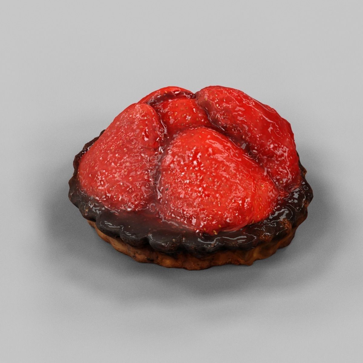 Strawberry Pie Low-poly 3D model_4