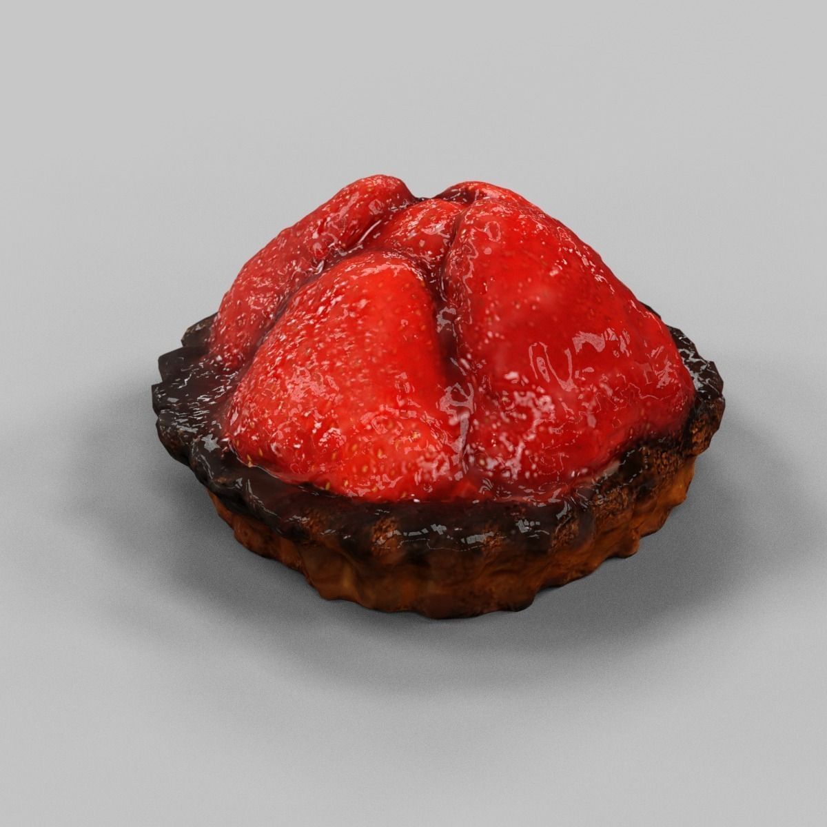 Strawberry Pie Low-poly 3D model_5