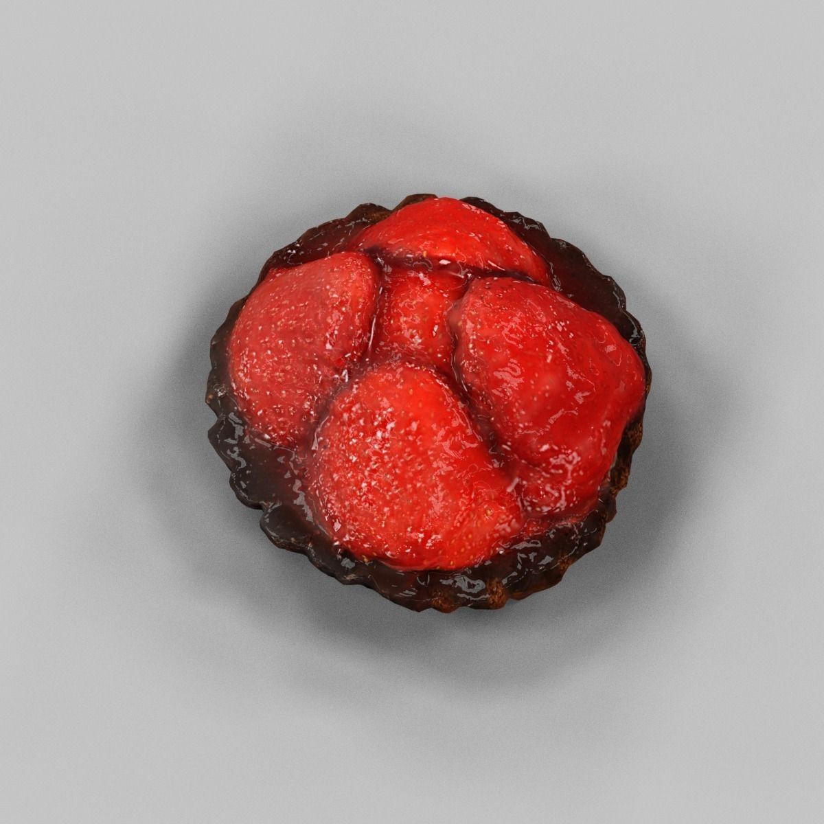 Strawberry Pie Low-poly 3D model_2